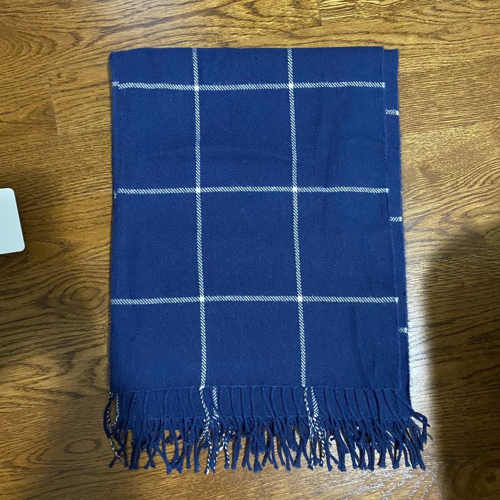 Madewell Oversized Blanket Scarf - Navy, Striped